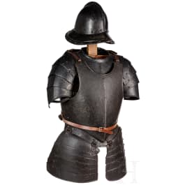 A blackened Flemish or English pikeman's armour, circa 1600