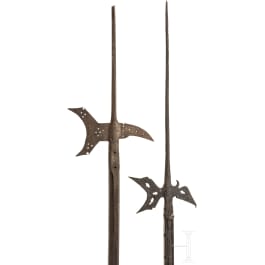 Two German halberds, circa 1600