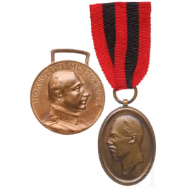 Two Albanian bronze medals, 1914 - 1925