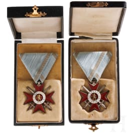 Two Military Orders "For Bravery", Cross 4th Class, grade two, 3rd pattern (1915 - 1918), in award case