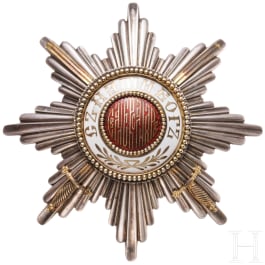 Order of St. Alexander - a breast star to the Grand Cross with swords through the centre