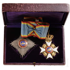 House Order of the Wendish Crown &ndash; a cased Commander's Cross with Star, Mecklenburg-Schwerin