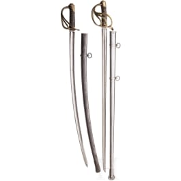 Two edged weapons of the Belgian cavalry, 19th century