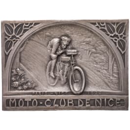 Erinnerungs- oder Siegerplakette des Moto-Club de Nice, datiert 1924