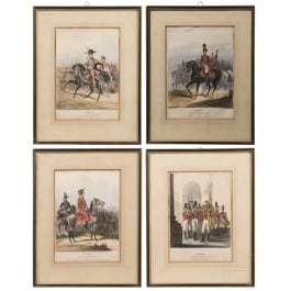Kaisertum &Ouml;sterreich - vier farbige Lithographien von Garden und Gener&auml;len, 19./20. Jhdt.