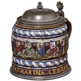 Großer datierter Apostelkrug, Creußen, 1669