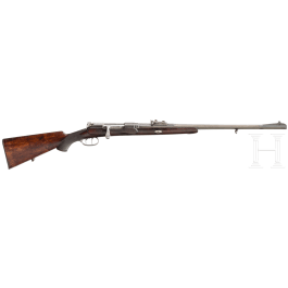 A single shot rifle with bolt action