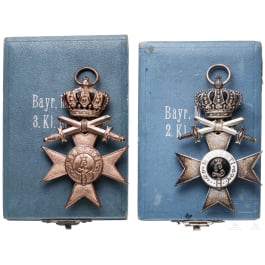 Milit&auml;rverdienstkreuz 2. und 3. Klasse im Etui, Bayern