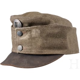 Feldgraue Kappe aus Ersatzmaterial, um 1917