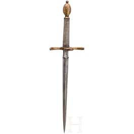 Kleiner vergoldeter Linkhanddolch, deutsch, wohl Sachsen, um 1600