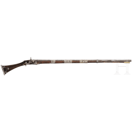 Neusilbermontiertes Miqueletgewehr, Tunesien, 19. Jhdt.