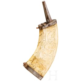Gro&szlig;e Musketier-Pulverflasche, N&uuml;rnberg, um 1600