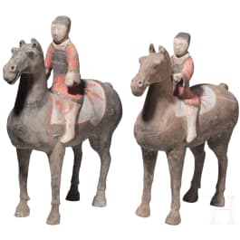 Zwei Reiterfiguren, China, westliche Han-Dynastie (206 v. Chr. - 8 n. Chr.)