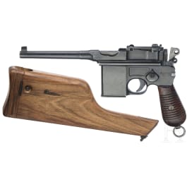Pistole, Mauser, Mod. 32, mit Anschlagkasten