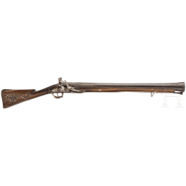 Schweres Steinschloss-Tromblon mit orientalischem Lauf, England, 19. Jhdt.