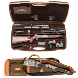 A Blaser R 8 with Zeiss scope and carrying pouch of Blaser