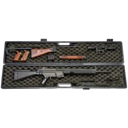 A self-loading rifle Schwaben Arms SAR 97 upgraded with SG1 sniper-rifle scope and stock parts