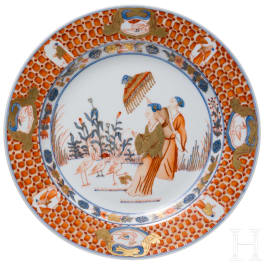 A Chinese famille rose export plate, probably Qianlong period (1735 - 1796)