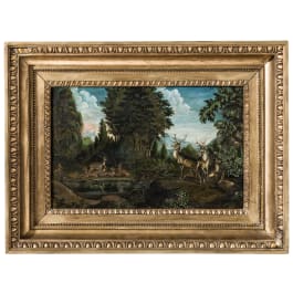 Attributed to Johann Elias Ridinger (1698&ndash;1767), &lsquo;Deer in the Forest&rsquo;, German, 18th century