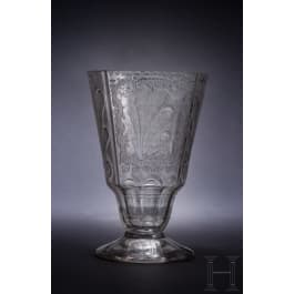 A engraved Silesian glass beaker with hunting scene, circa 1740/60