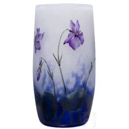 A small art nouveau glass vase "Violettes", Nancy, Daum Fr&egrave;res, circa 1905