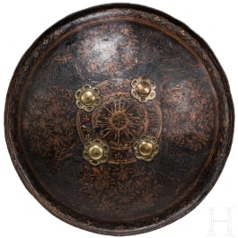 An Indian leather shield, 1st half of the 19th century