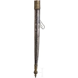 A Greek silver scabbard for a small yatagan, probably Crete, circa 1800