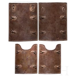 A set of Persian armour plates (char aina), 19th century