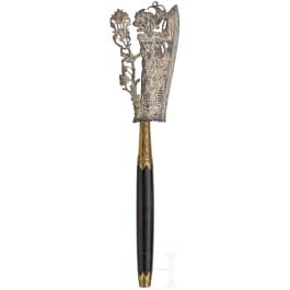 A silver damascened Javanese chopper, ca. 1900