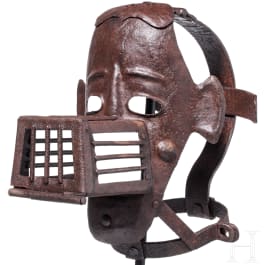 A mask of disgrace with rat cage, German historicism in the style of the 17th century
