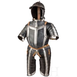 An Austrian black and white half armour for a man-at-arms, mid-16th century