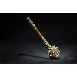 A fine Transylvanian silver-mounted mace, mid 19th century