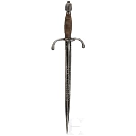 A German left hand dagger with pierced blade, circa 1600