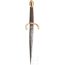 A German left-hand-dagger with gilt hilt, circa 1620