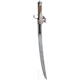 A hunting hanger with integrated flintlock pistol, Birmingham, circa 1800