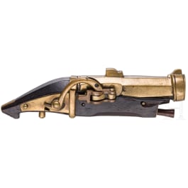 A Japanese miniature matchlock pistol (netsuke teppo), late Edo-period