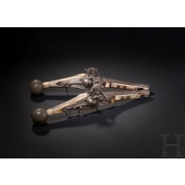 A fine pair of wheellock pistols (puffers) with lavish bone inlays, Suhl, circa 1570/80