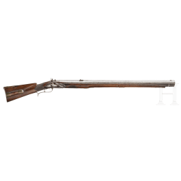 A heavy flintlock target rifle by I. G. Strela in Ochsenfurth, circa 1780