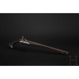 A long French flintlock pistol, circa 1650
