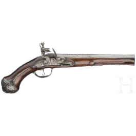 An iron-cut Mexican(?) flintlock pistol, circa 1730