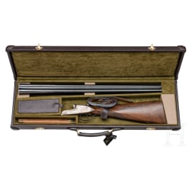 A cased Gunmark Viscount side-by-side shotgun