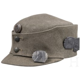 Feldgraue Feldkappe f&uuml;r Mannschaften der k.u.k. Infanterie, um 1917