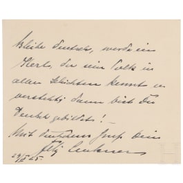 Felix Graf von Luckner (1881 - 1966) - eigenh&auml;ndige und signierte Karte des Seeteufels vom 29. V. 1925