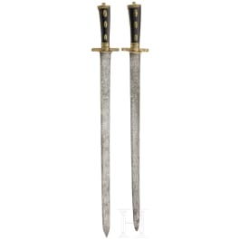Zwei Hirschf&auml;nger, deutsch, um 1800