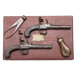Ein Paar Steinschlossterzerole im Kasten, Archer in London, um 1800