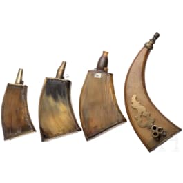 Vier Pulverh&ouml;rner, deutsch, 18. Jhdt.