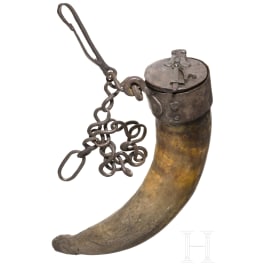Schwerer Pulverbeh&auml;lter, deutsch/fl&auml;misch, 18. Jhdt.