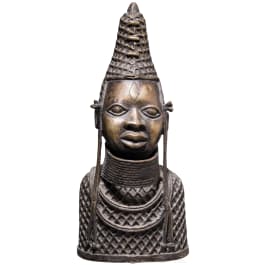 Gelbgussb&uuml;ste einer K&ouml;nigin, Benin, 20. Jhdt.
