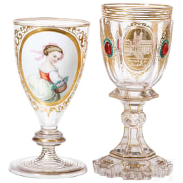 Zwei Biedermeier-Gl&auml;ser, B&ouml;hmen, 19./20. Jhdt.