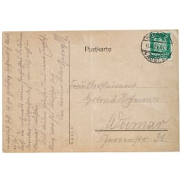 Generalmajor Georg Maercker (1865 - 1924) - eigenh&auml;ndig geschriebene und signierte Postkarte an die Sammlerin